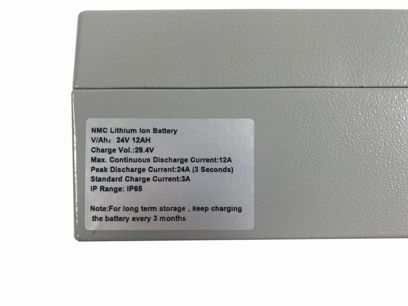 24V 12Ah Li-ion Battery - NMC Lithium Ion Deep Cycle - Aluminum Case